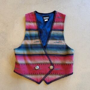 Vintage roughrider southwestern striped vest